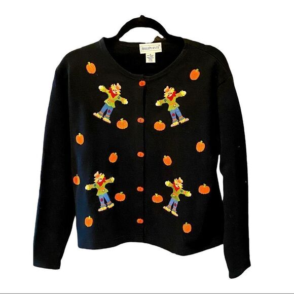 Bellepointe scarecrow embroidered pumpkin shaped buttons Grannycore - Picture 1 of 14